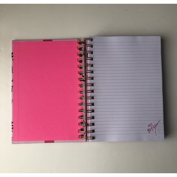 Betsey Johnson journal Spiral Pink With Written Designs - Picture 4 of 5
